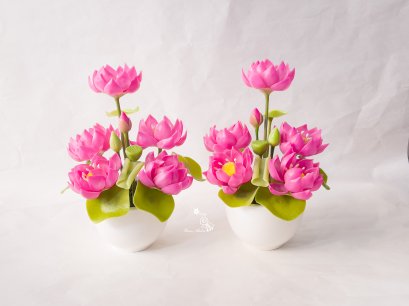 แจกันบัว 5 ดอก (คู่)