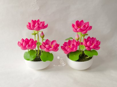 แจกันบัวจิ๋ว (ดอกบัวมี 5 สี)