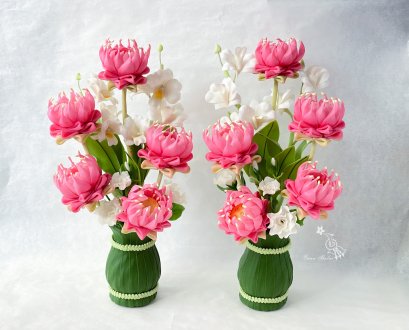 แจกันดอกบัว (สั่งทำล่วงหน้า ระยะเวลาตามคิวช่วงนั้น ๆ)