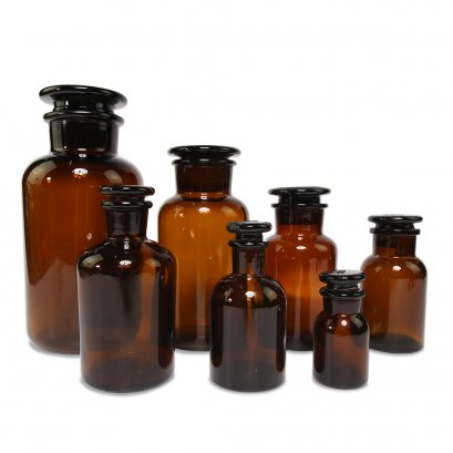 ขวดแก้วสีชา ปากกว้าง, China