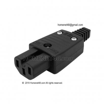 หัวปลั๊กไฟ (ตัวเมีย) (F) IEC C15 สำหรับเข้าหัวสายด้วยตัวเอง (10A 250V)