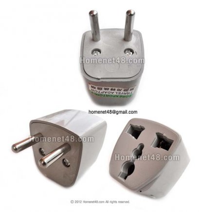 หัวแปลงปลั๊กไฟ (3 ตา) เป็นปลั๊กไฟหัวกลม (2 ตา)