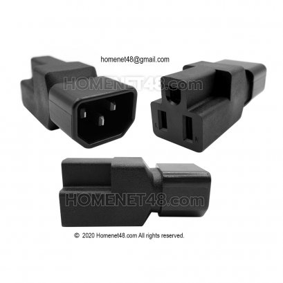 (สั่งตามออเดอร์) หัวแปลงปลั๊กไฟ IEC C14 (M) to NEMA 5-15R (F) (10A 125V)