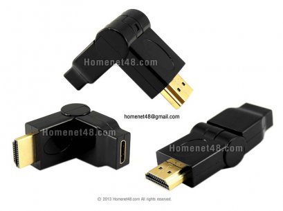 หัวแปลง Mini HDMI (F) เป็น HDMI (M) หัวฉากแบบหมุนได้ 90-180 องศา