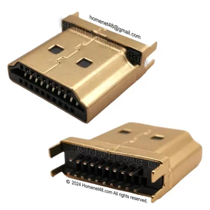 อะไหล่สำหรับซ่อมหัว HDMI ตัวผู้ (M) ด้านหน้า ด้านหลัง