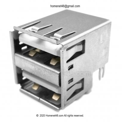 อะไหล่สำหรับเปลี่ยนซ่อม หัว USB ตัวเมีย 2 Ports (เฉพาะหัว) ขาฉาก 90 องศา
