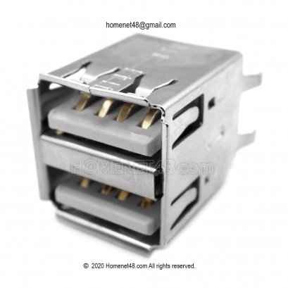 อะไหล่สำหรับเปลี่ยนซ่อม หัว USB ตัวเมีย 2 Ports (เฉพาะหัว) ขาตรง (ขาข้างโค้ง)