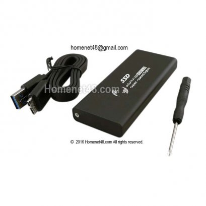 กล่องใส่ SSD mSATA USB 3.0 อลูมิเนียม (กล่องยาว)