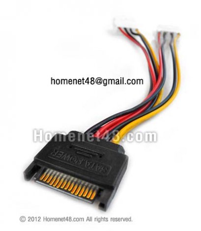 หัวแปลง 1 Power Sata เป็น 2 Power (Molex)