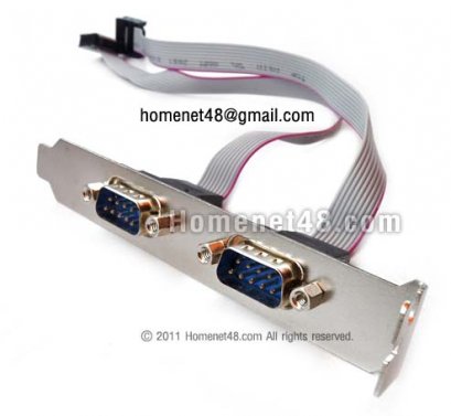 RS232 DB9 Serial port (9 Pins) ติดหลังเคส 2 Port ตัวผู้ (MM)