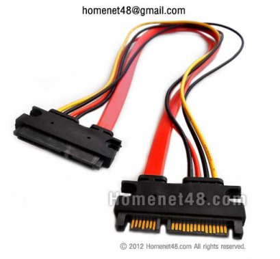 สายต่อยาว Sata+Power มีช่องขันน๊อตยึด (M-F)