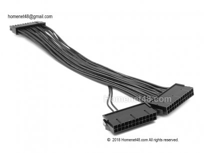 สายแยก Power 24 Pins  2 หัว เพื่อต่อพ่วง Power Supply ได้ 2 ตัว (30 ซม.)