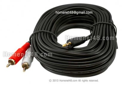 สายสัญญาณเสียง 3.5 to RCA (ขาว-แดง) เข้า 1 ออก 2 ยาว 10 เมตร