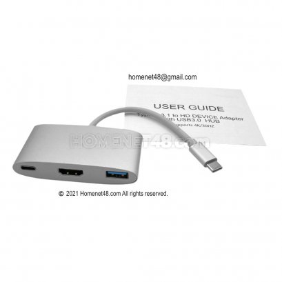 USB Type-C to HDMI + USB3.0 + USB Type-C Charger