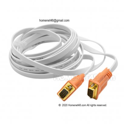 สาย vga สายต่อจอคอม สายแบน หัวทอง เกรด A (M-M) 5 เมตร