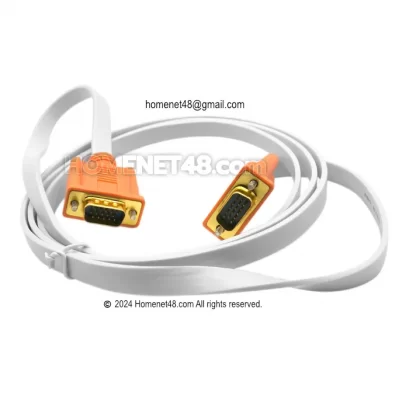 สายจอคอม VGA RGB สายยาง แบน หัวทอง เกรด A (M-M) 1.8 เมตร