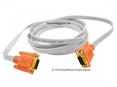 สาย vga สายต่อจอคอม สายแบน หัวทอง เกรด A (M-M) 3 เมตร