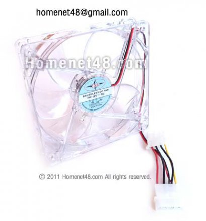 พัดลมเคส 12 ซม. รุ่นใส มีไฟสี