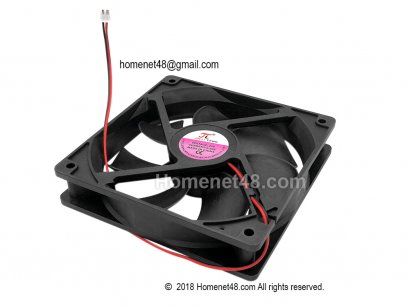 พัดลมเคส 12 ซม. (DC24V 0.2A) หัวเล็ก 2 Pins จัมพ์เมนบอร์ด