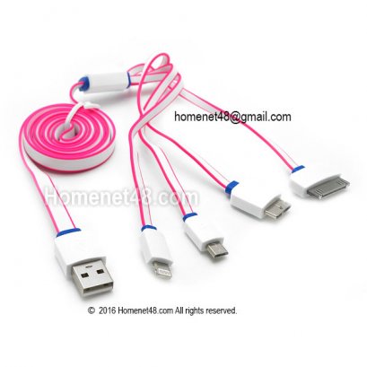 สาย USB Charger 4 in 1 อเนกประสงค์ Micro Samsung iPhone iPad (2.1A)