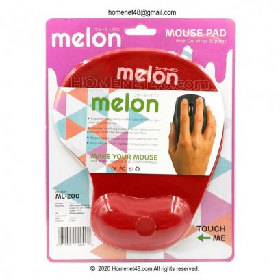 แผ่นรองเม้าส์ผ้า Melon มีเจลรองข้อมือ สีแดง