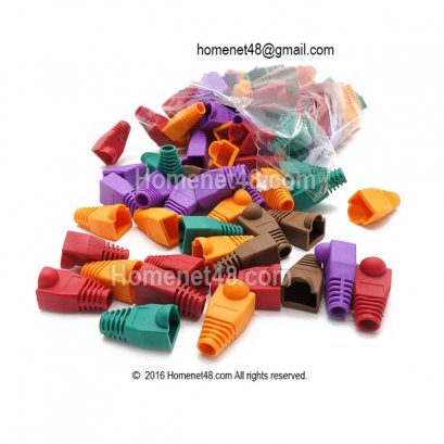 Boot หัว RJ-45 เข้าหัวสายแลน แบบสวมหัว (6MM) CAT5 CAT6 คละสี (100/Pack)