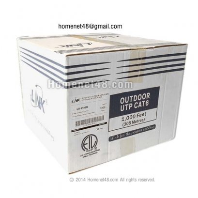 สายแลน CAT6 LINK กล่องใหญ่ นอกอาคาร+สลิง (US9106M) (305M/ม้วน)