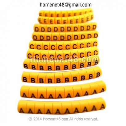 ตัวอักษร Mark สายแลน A-E แพคตัวอักษรละ 20 ตัว