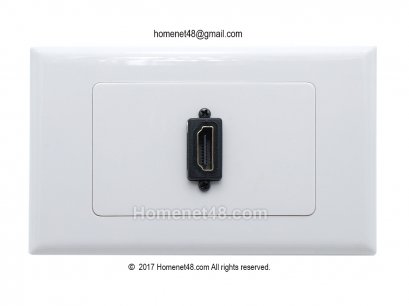 หน้ากากเต้ารับสาย HDMI ตัวเมีย (F-F) 1 ช่อง (สี่เหลี่ยมผืนผ้า) (หัวตรง)