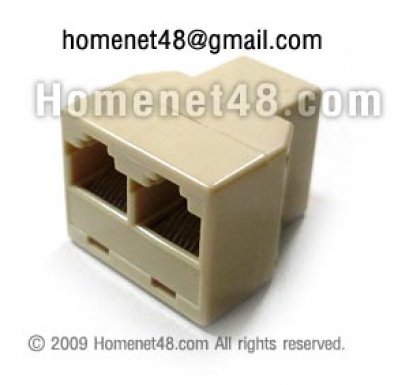 กล่องแยกสัญญาณสายแลน (RJ45) เข้า 1 ออก 2 (ใช้พร้อมกัน 2 ช่องไม่ได้)