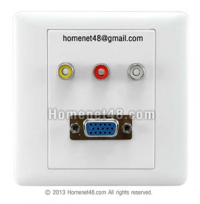 หน้ากากเต้ารับสาย VGA + AV 2 in 1