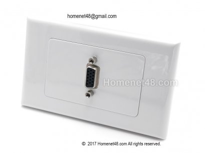 หน้ากากเต้ารับสาย VGA ตัวเมีย (F) 1 ช่อง (สี่เหลี่ยมผืนผ้า) (ไม่ต้องเข้าหัว)