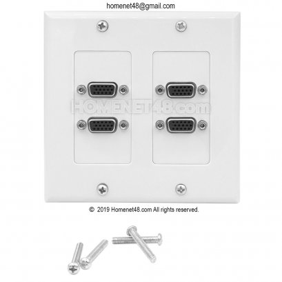 หน้ากากเต้ารับสาย VGA ตัวเมีย (F) 4 ช่อง (11.5x11.5 cm.) (ไม่ต้องเข้าหัว)