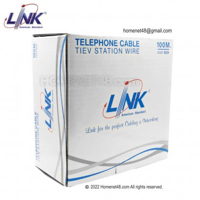 สายโทรศัพท์ 4 Core (Link) 0.65 sq.mm. ยกม้วน 100 เมตร (UL-1034)