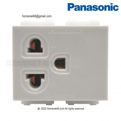 เต้ารับ เต้าเสียบปลั๊กไฟ 3 ขา Panasonic กราวด์เดี่ยว 