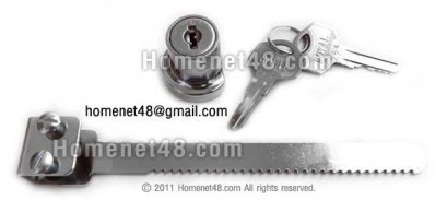 กุญแจล็อกตู้กระจก + กุญแจ 2 ดอก