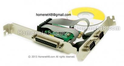 (สั่งตามออเดอร์) PCI Express Parallel DB25 + Serial RS-232 (2port)