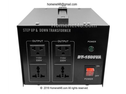 (สั่งตามออเดอร์) หม้อแปลงไฟ 110V เป็น 220V หรือ 220V เป็น 110V (1500VA) มีฟิวส์