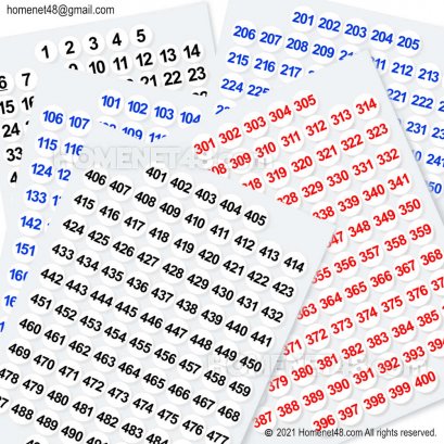 สติกเกอร์ตัวเลข 1-500