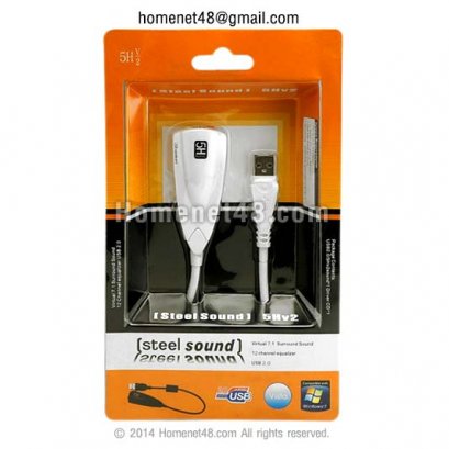USB Virtual Sound 7.1 สำหรับ PC/Notebook รุ่นใหม่ (Steel Sound)