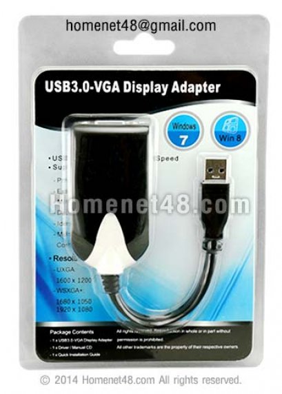 USB 3.0 TO VGA Display Adapter ต่อแยกจอภาพออก TV โปรเจคเตอร์