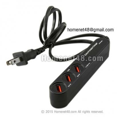 USB Charger 3 Port คุณภาพดี เสียบปลั๊กไฟบ้าน (BYL-3003L) สายยาว 70 ซม.