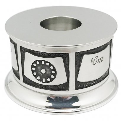 Pewter Birth Record and Candlestick