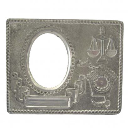 Pewter Rectangle Birth Record and Photo Frame