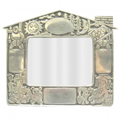 Pewter Birth Record and Photo Frame