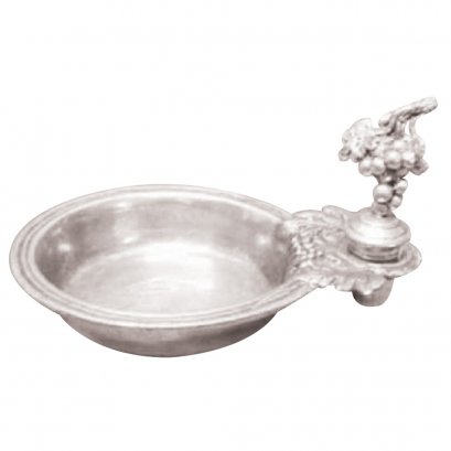 Pewter Vintage Bottle Coaster w/stopper, Grapes Décor