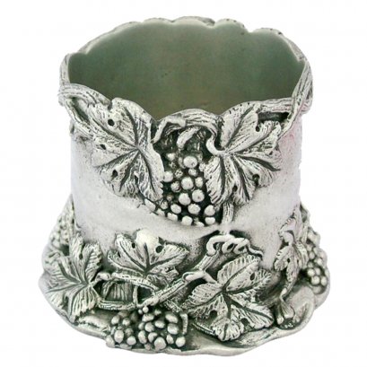 Pewter Vintage Tall Bottle Coaster Grapes motif des.