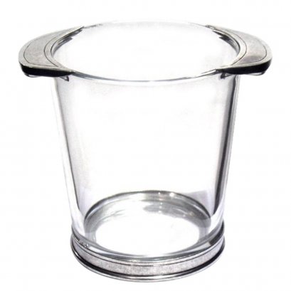 Large Ice Pail with Pewter Base &amp; Handles
