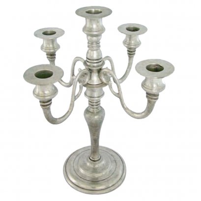 Pewter Candelabra 5 lights, removable crown
