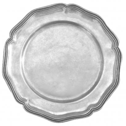 Pewter Round Tray, Chippendale